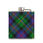 Clan Malcolm-Wappen über Tartan Flachmann (Rückseite)