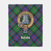 Clan Malcolm-Wappen über Tartan Fleecedecke (Vorderseite)