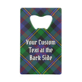 Clan Malcolm-Wappen über Tartan Geldbeutel Flaschenöffner (Rückseite)