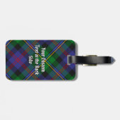 Clan Malcolm-Wappen über Tartan Gepäckanhänger (Rückseite horizontal)