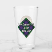 Clan Malcolm-Wappen über Tartan Glas (Rückseite)