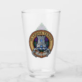 Clan Malcolm-Wappen über Tartan Glas (Vorderseite)