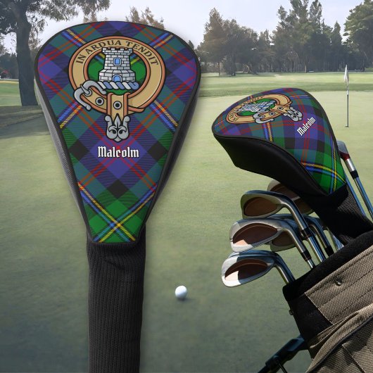 Clan Malcolm-Wappen über Tartan Golf Headcover