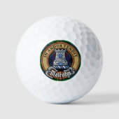 Clan Malcolm-Wappen über Tartan Golfball (Vorderseite)