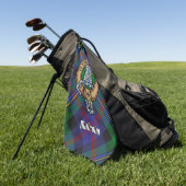 Clan Malcolm-Wappen über Tartan Golfhandtuch (Gras)