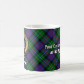 Clan Malcolm-Wappen über Tartan Kaffeetasse (Mittel)