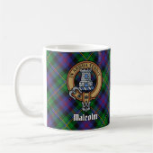 Clan Malcolm-Wappen über Tartan Kaffeetasse (Links)