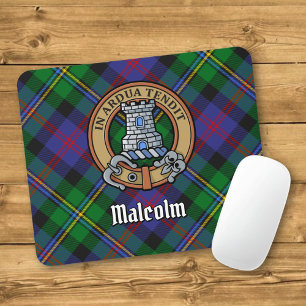 Clan Malcolm-Wappen über Tartan Mousepad