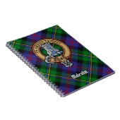 Clan Malcolm-Wappen über Tartan Notizblock (Rechte Seite)