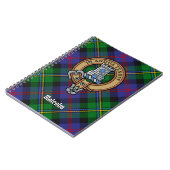 Clan Malcolm-Wappen über Tartan Notizblock (Linke Seite)