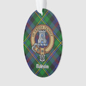 Clan Malcolm-Wappen über Tartan Ornament (Vorderseite)