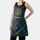 Clan Malcolm-Wappen über Tartan Schürze (InSitu)