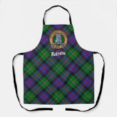 Clan Malcolm-Wappen über Tartan Schürze (Vorderseite)