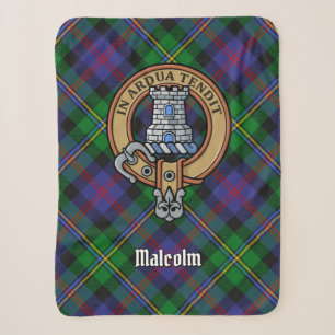 Clan Malcolm-Wappen über Tartan Sherpadecke