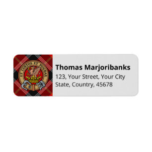 Clan Marjoribanks Wappen über Tartan
