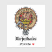 Clan Marjoribanks Wappen über Tartan Aufkleber (Blatt)