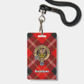 Clan Marjoribanks Wappen über Tartan Ausweis (Vorderseite mit Lanyard)