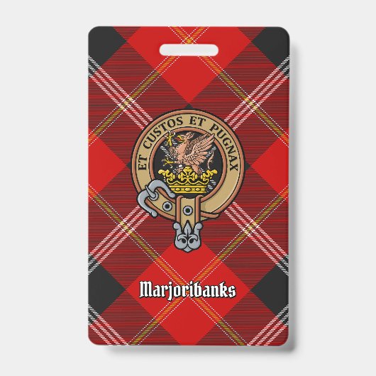 Clan Marjoribanks Wappen über Tartan Ausweis (Vorderseite)