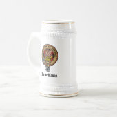 Clan Marjoribanks Wappen über Tartan Bierglas (Vorderseite Links)