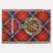 Clan Marjoribanks-Wappen über Tartan Decke (Vorderseite)