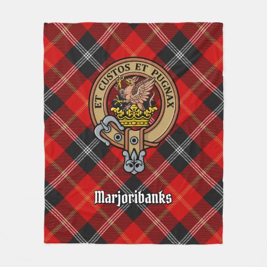 Clan Marjoribanks Wappen über Tartan Fleecedecke (Vorderseite)
