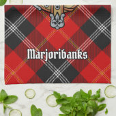 Clan Marjoribanks Wappen über Tartan Geschirrtuch (Gefaltet)