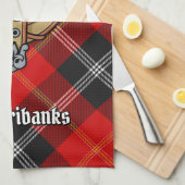 Clan Marjoribanks Wappen über Tartan Geschirrtuch (Viertel Falte)