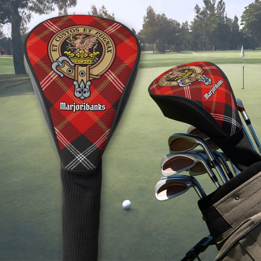 Clan Marjoribanks Wappen über Tartan Golf Headcover