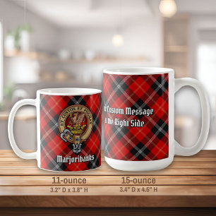 Clan Marjoribanks Wappen über Tartan Kaffeetasse