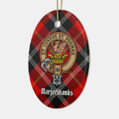 Clan Marjoribanks Wappen über Tartan Keramik Ornament (Links)