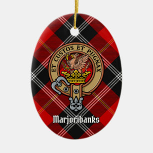 Clan Marjoribanks Wappen über Tartan Keramik Ornament