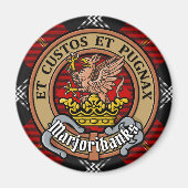 Clan Marjoribanks Wappen über Tartan Magnet (Vorne)