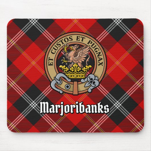 Clan Marjoribanks Wappen über Tartan Mousepad (Vorne)