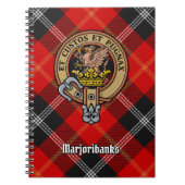 Clan Marjoribanks Wappen über Tartan Notizblock (Vorderseite)