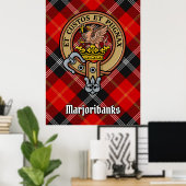 Clan Marjoribanks Wappen über Tartan Poster (Heimbüro)