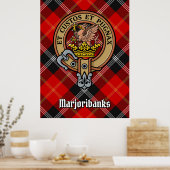 Clan Marjoribanks Wappen über Tartan Poster (Küche)