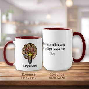 Clan Marjoribanks Wappen über Tartan Tasse