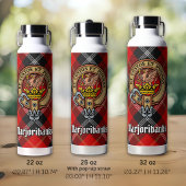 Clan Marjoribanks Wappen über Tartan Thermobecher