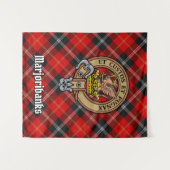 Clan Marjoribanks Wappen über Tartan Wandteppich (Vorderseite (Horizontal))