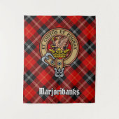 Clan Marjoribanks Wappen über Tartan Wandteppich (Vorderseite)
