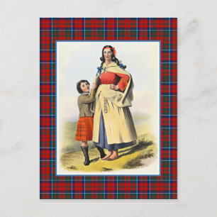 Clan Matheson Vintage-Illustration Tartan-Rahmen Postkarte