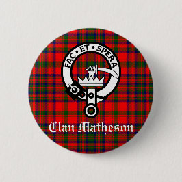 Clan Matheson Wappen Abzeichen und Tartan Button
