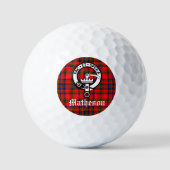 Clan Matheson Wappen Abzeichen und Tartan Golfball (Vorderseite)