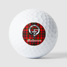 Clan Matheson Wappen Abzeichen und Tartan Golfball