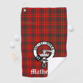 Clan Matheson Wappen Abzeichen und Tartan Golfhandtuch (Insitu)