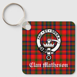 Clan Matheson Wappen Abzeichen und Tartan Schlüsselanhänger