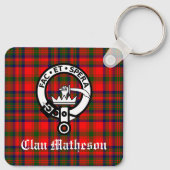 Clan Matheson Wappen Abzeichen und Tartan Schlüsselanhänger (Rückseite)