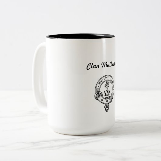 Clan Mathieson Kaffee-Tasse Zweifarbige Tasse (Vorderseite Links)