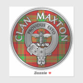 Clan Maxton Wappen & Tartan Aufkleber (Blatt)