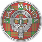 Clan Maxton Wappen & Tartan Aufkleber (Vorderseite)